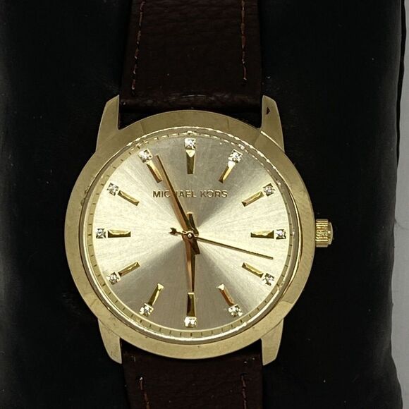 Michael Kors Elena MK3608 Women's Brown Leather Analog Dial Quartz Watch RK429 - Picture 2 of 12